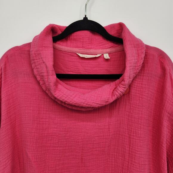 Soft Surroundings Giovinezza Raspberry Pink Slub Cotton Blouse Top Women's XL - Picture 7 of 11